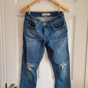 TopShop Petite Distressed Ripped Lacey Skinny Jeans